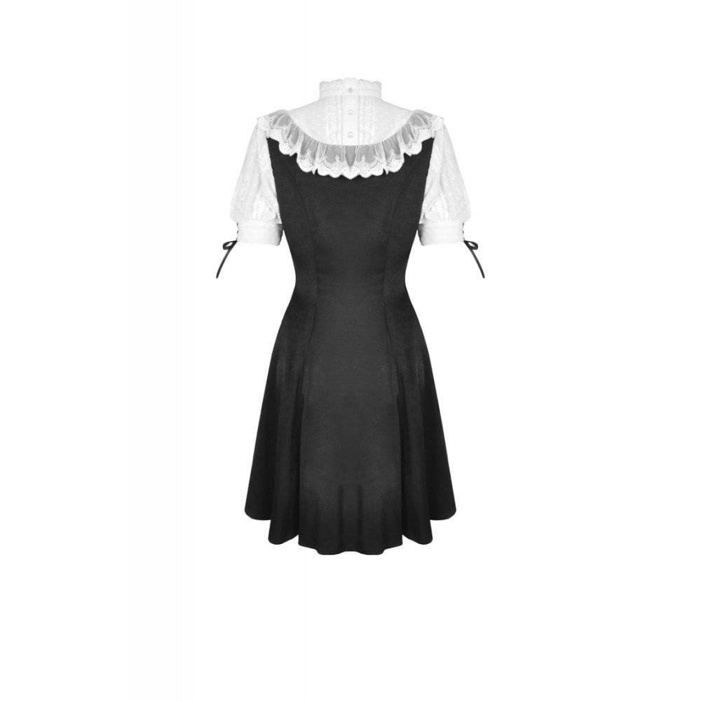 Midnight Dollhouse Stand-Collar Midi Dress detail view