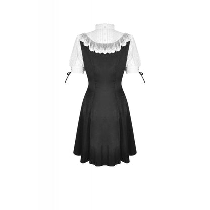 Midnight Dollhouse Stand-Collar Midi Dress detail view