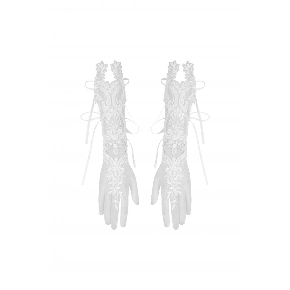 Ghost Garden Embroidered Gloves detail view