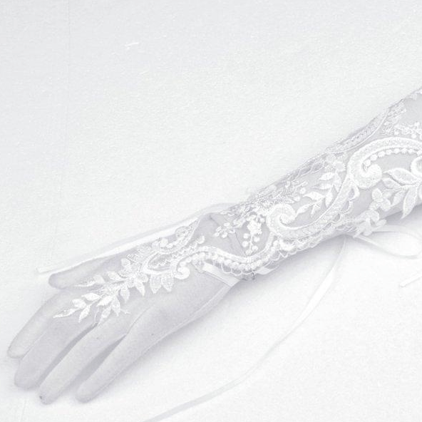 Ghost Garden Embroidered Gloves detail view