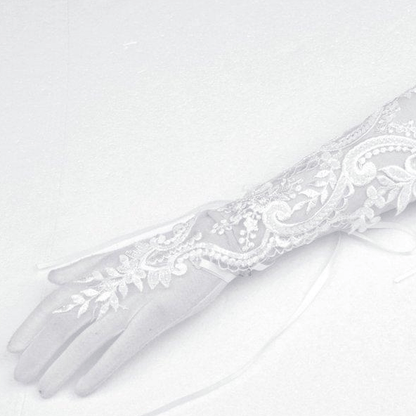 Ghost Garden Embroidered Gloves detail view