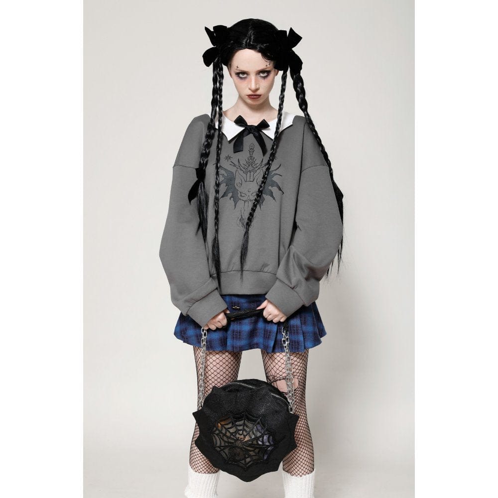 Bat Club Bow-Collar Sweatshirt - image 2