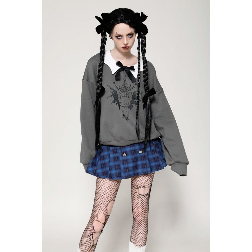 Bat Club Bow-Collar Sweatshirt - image 3