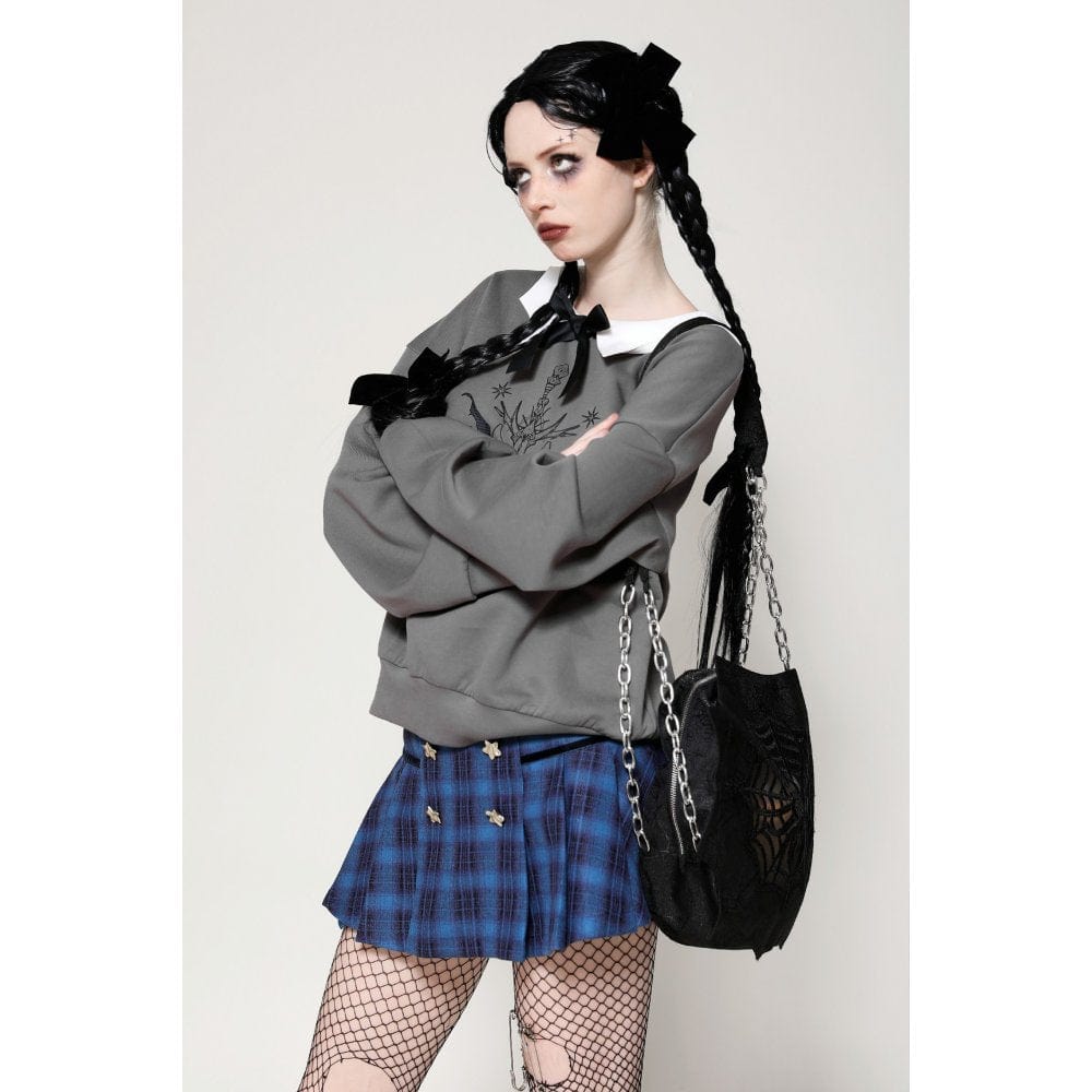 Bat Club Bow-Collar Sweatshirt - image 5