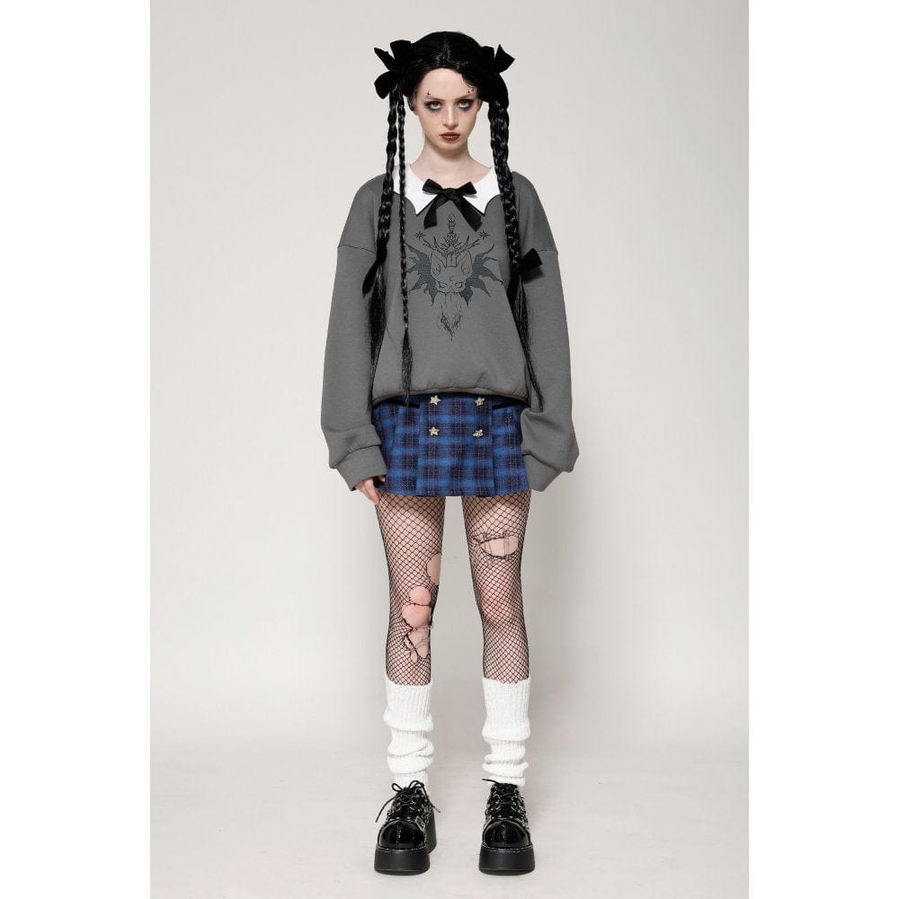 Bat Club Bow-Collar Sweatshirt - image 6