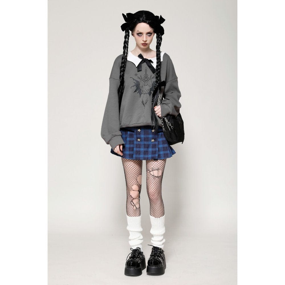 Bat Club Bow-Collar Sweatshirt - image 8