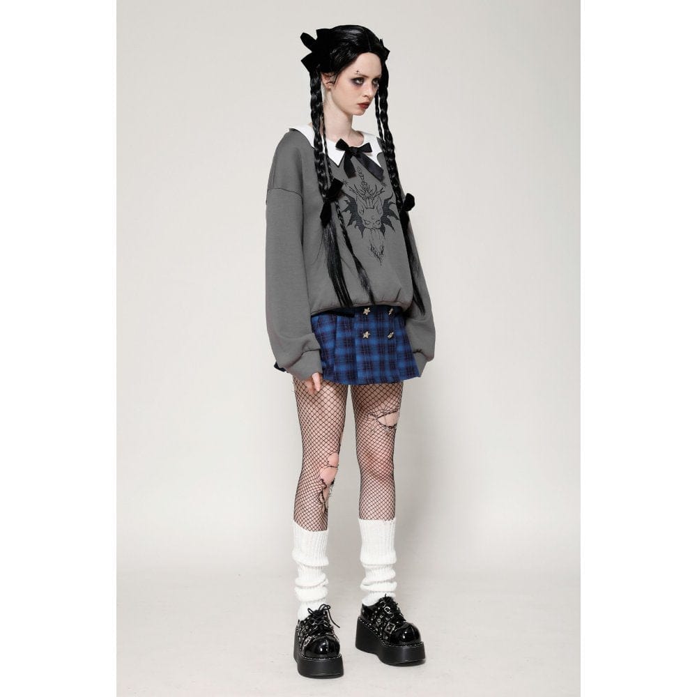 Bat Club Bow-Collar Sweatshirt - image 9