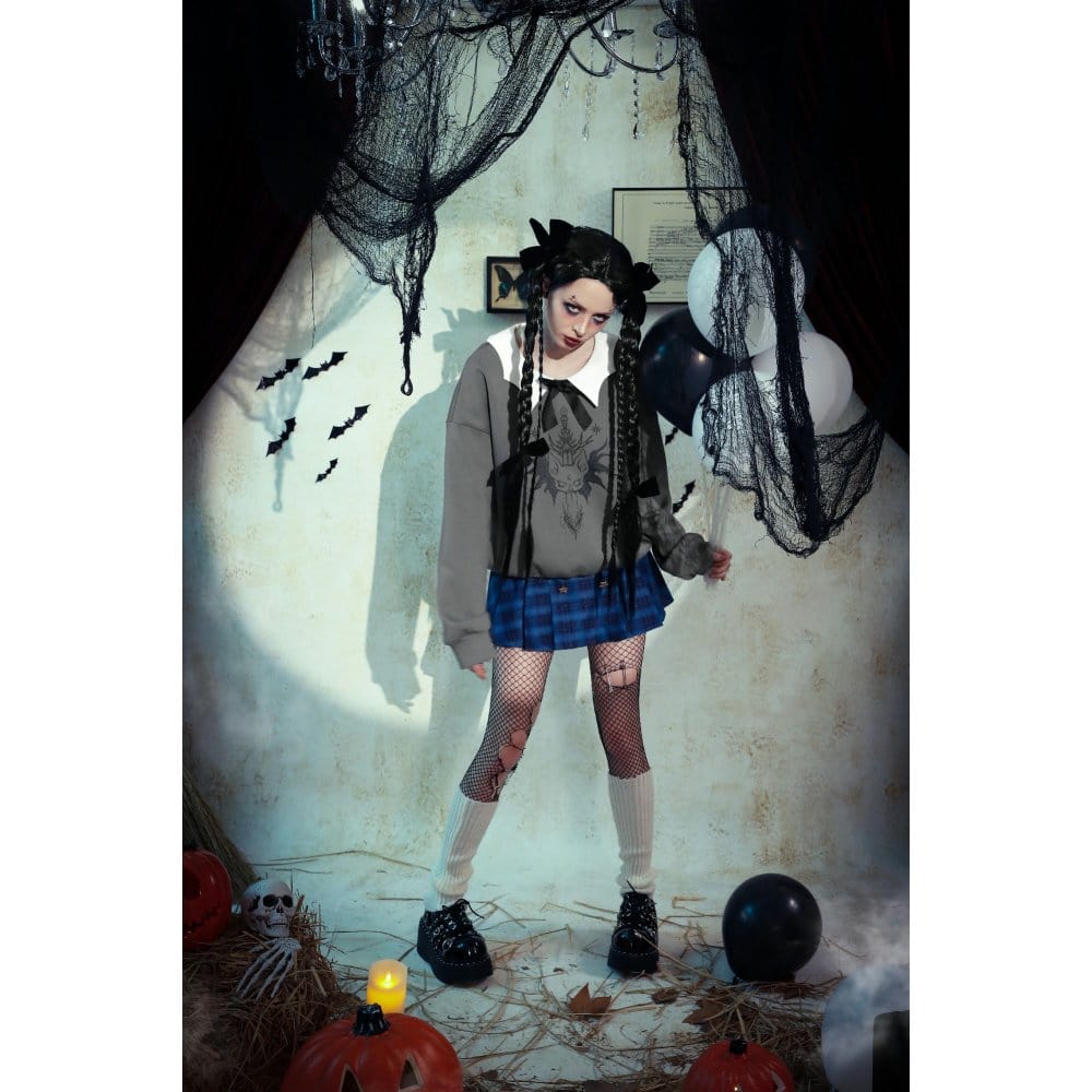 Bat Club Bow-Collar Sweatshirt - image 14
