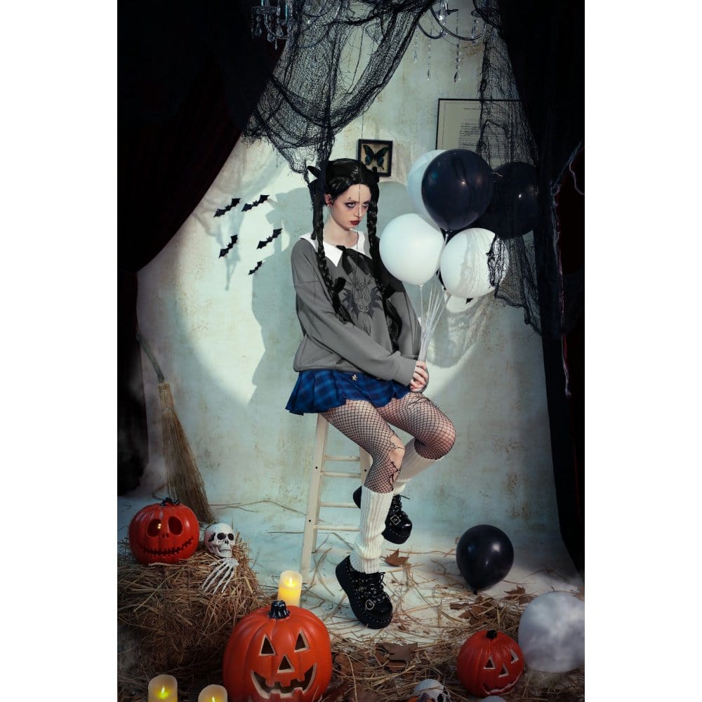Bat Club Bow-Collar Sweatshirt - image 16