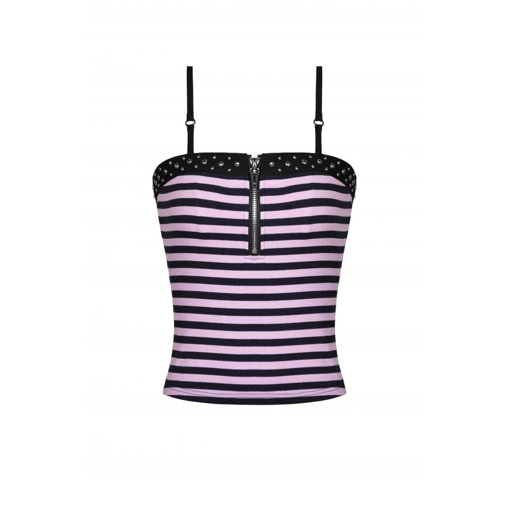 Violet Static Zip-Front Tank detail view