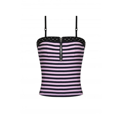 Violet Static Zip-Front Tank detail view