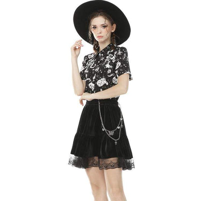 Midnight Familiar Cat Shirt - L