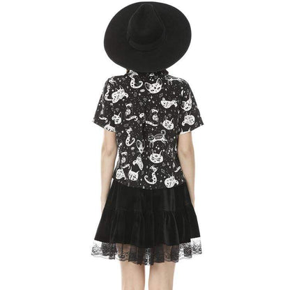 Midnight Familiar Cat Shirt - XL