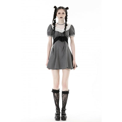 Clockwork Doll Striped Lace-Collar Dress detail view