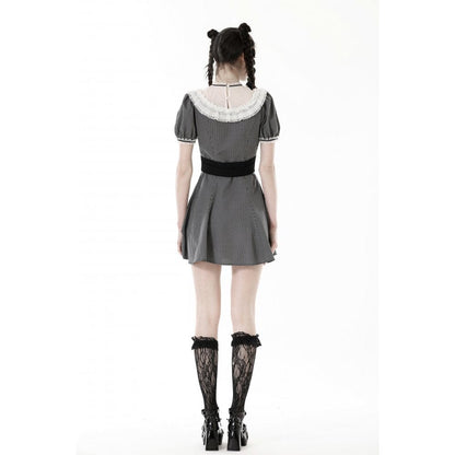 Clockwork Doll Striped Lace-Collar Dress detail view