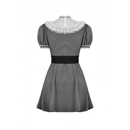Clockwork Doll Striped Lace-Collar Dress detail view