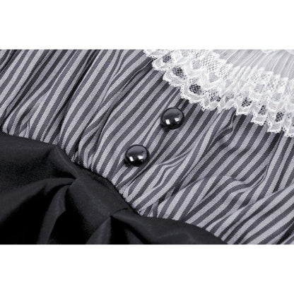 Clockwork Doll Striped Lace-Collar Dress detail view
