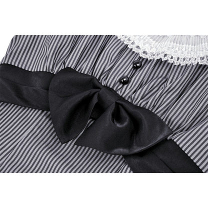 Clockwork Doll Striped Lace-Collar Dress detail view