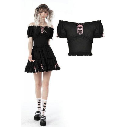 Parlor Ruffle Off-Shoulder Top front view