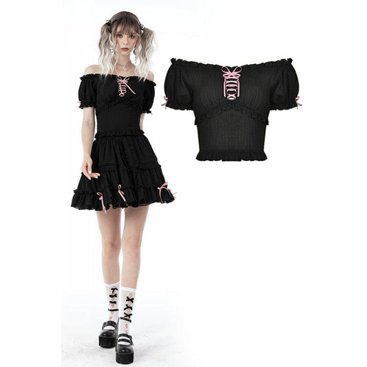 Parlor Ruffle Off-Shoulder Top front view