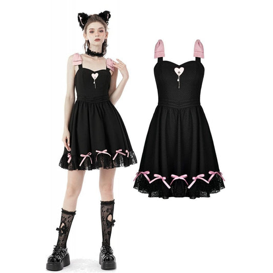 Rose Ribbon Lace Slip Dress front view
