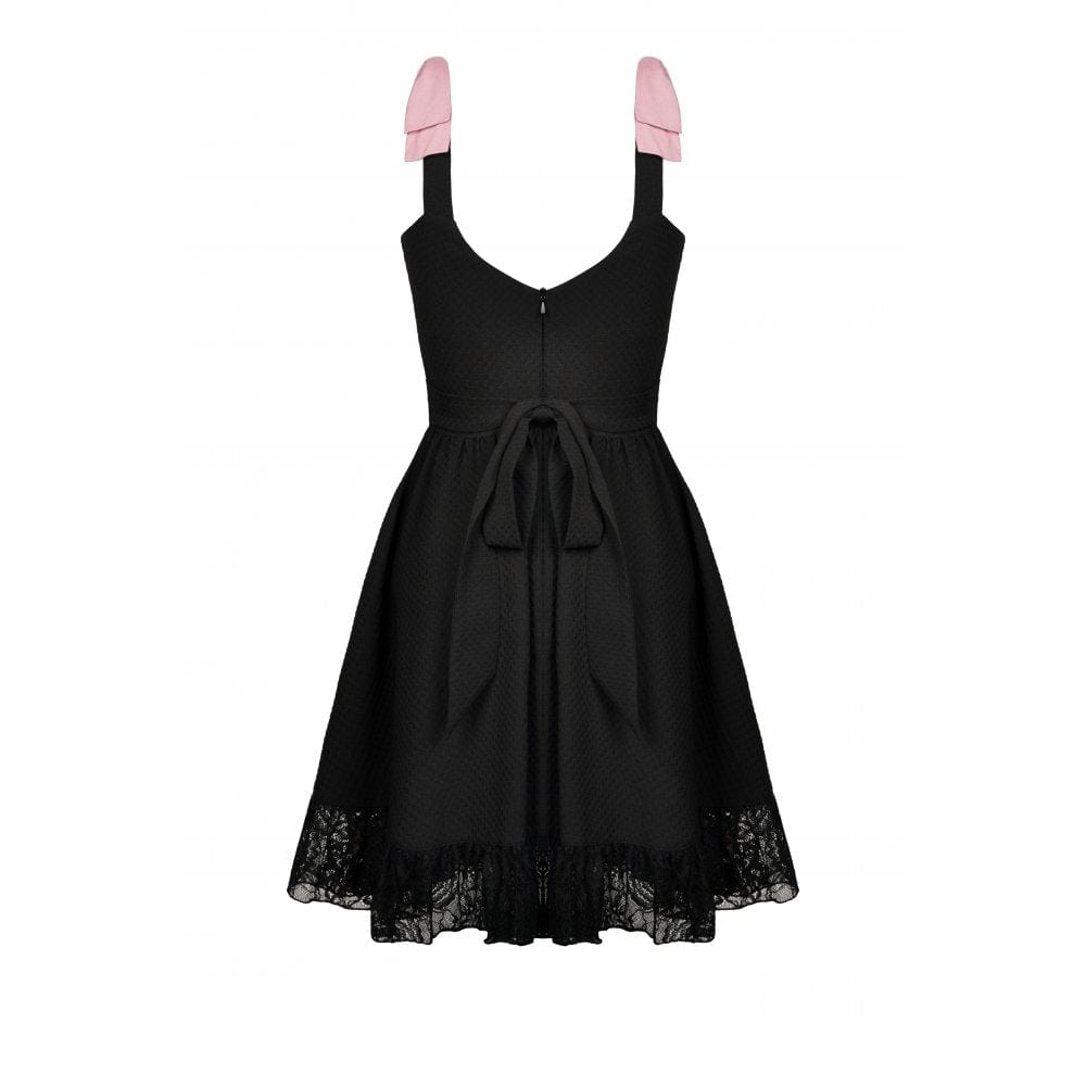 Rose Ribbon Lace Slip Dress detail view