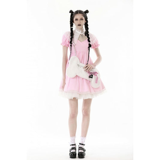 Blushing Reliquary Detachable-Collar Dress detail view