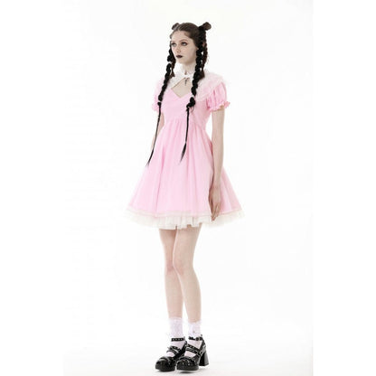 Blushing Reliquary Detachable-Collar Dress detail view