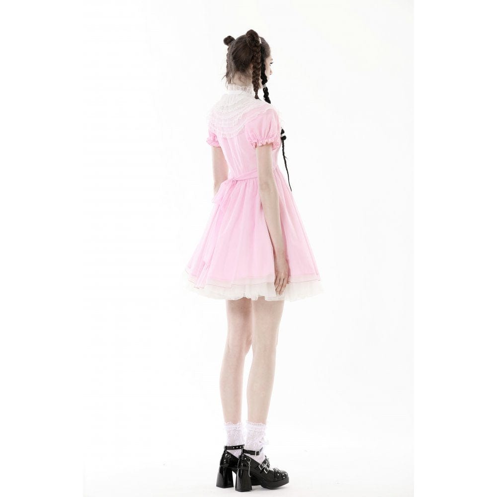 Blushing Reliquary Detachable-Collar Dress detail view