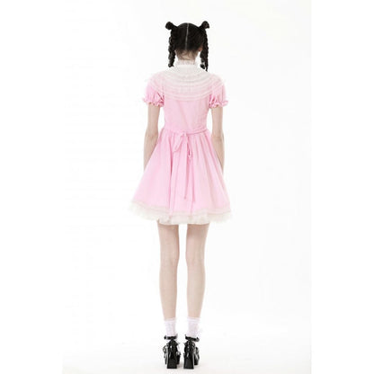 Blushing Reliquary Detachable-Collar Dress detail view