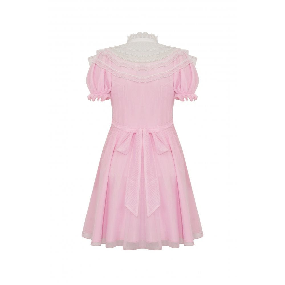 Blushing Reliquary Detachable-Collar Dress detail view