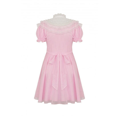 Blushing Reliquary Detachable-Collar Dress detail view