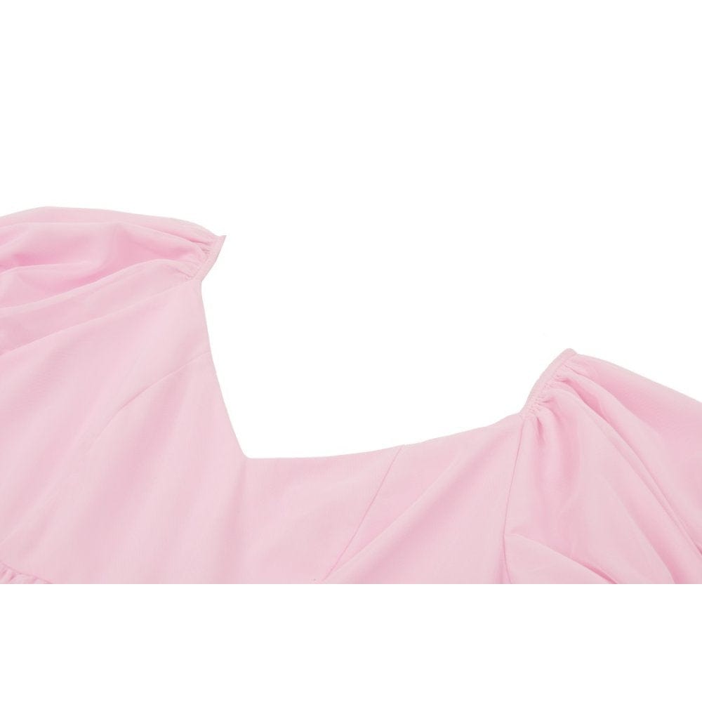 Blushing Reliquary Detachable-Collar Dress detail view