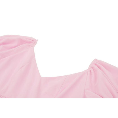 Blushing Reliquary Detachable-Collar Dress detail view