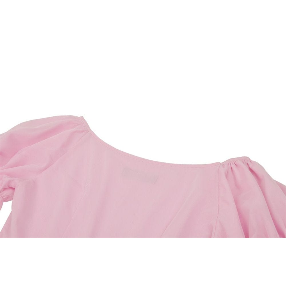 Blushing Reliquary Detachable-Collar Dress detail view