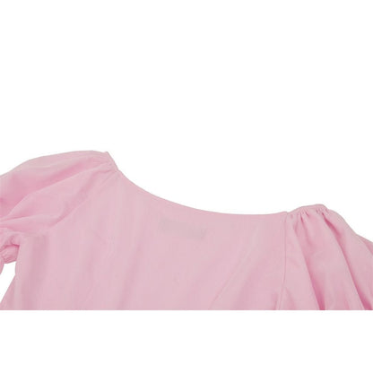 Blushing Reliquary Detachable-Collar Dress detail view