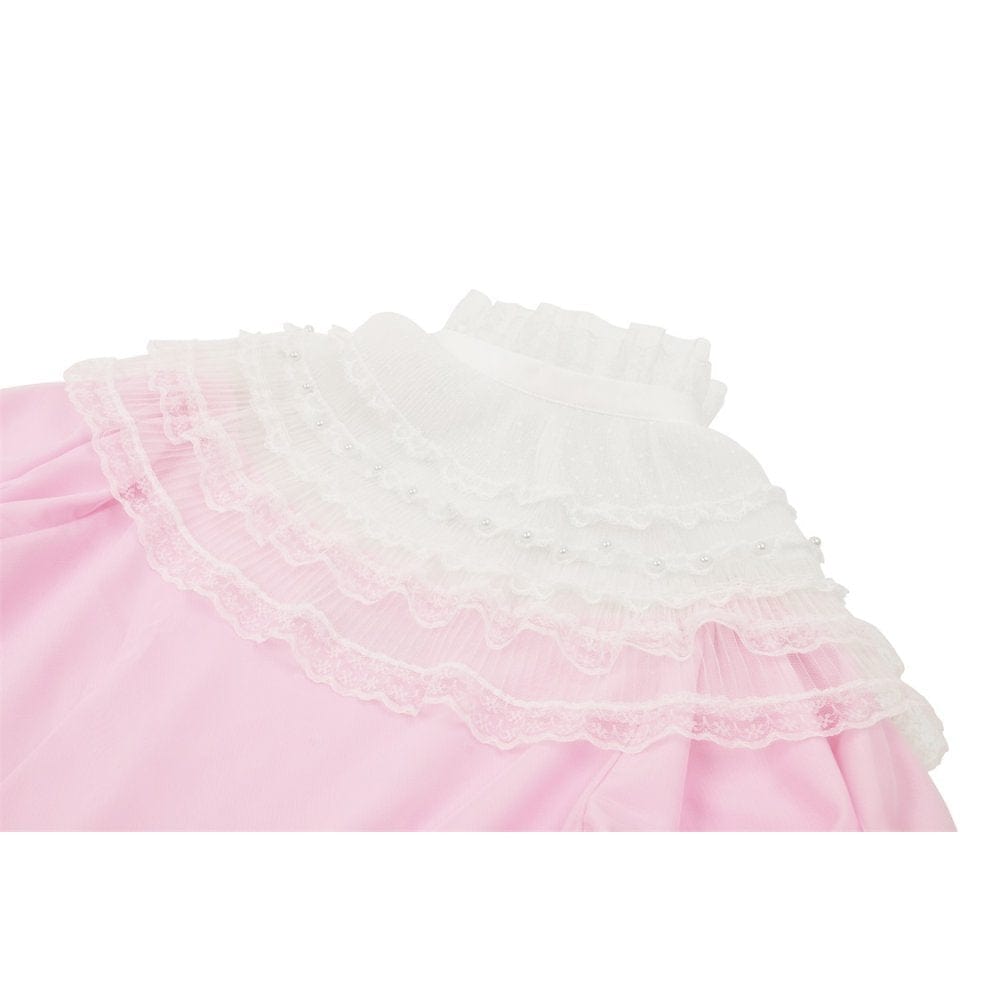Blushing Reliquary Detachable-Collar Dress detail view