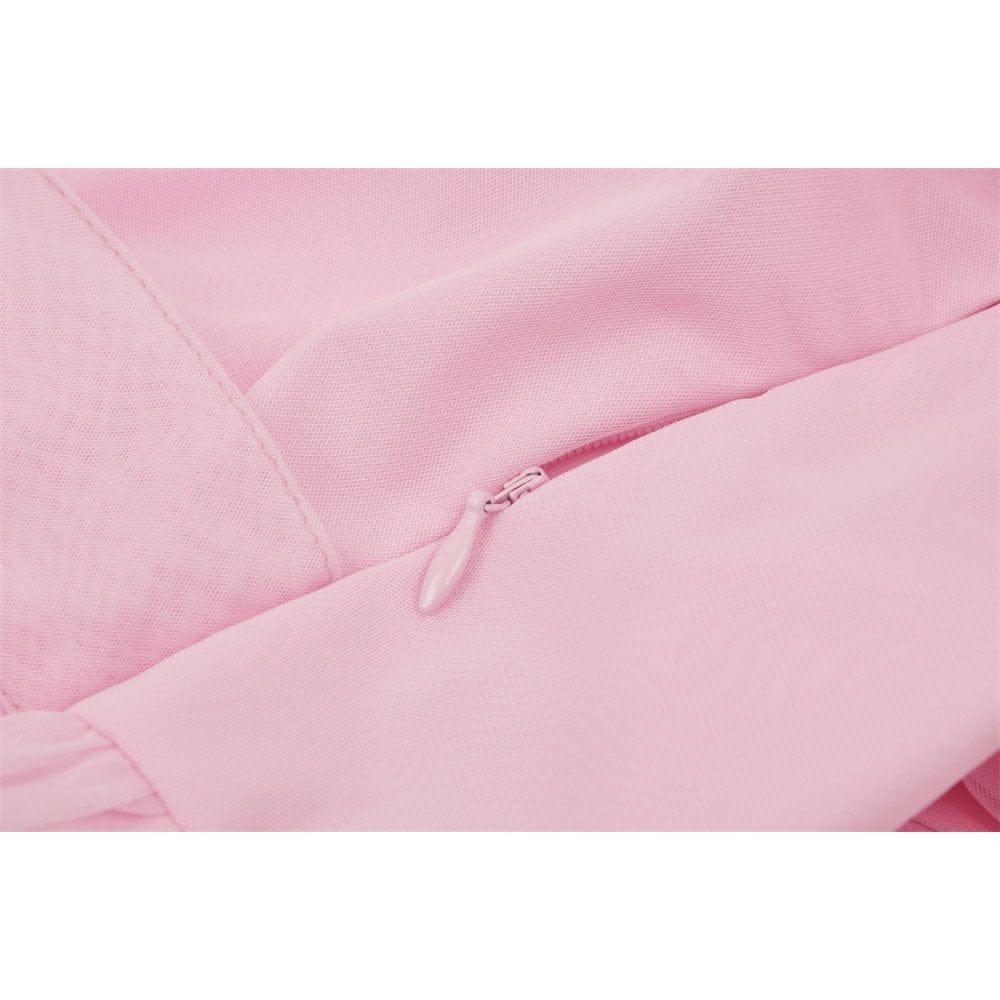 Blushing Reliquary Detachable-Collar Dress detail view