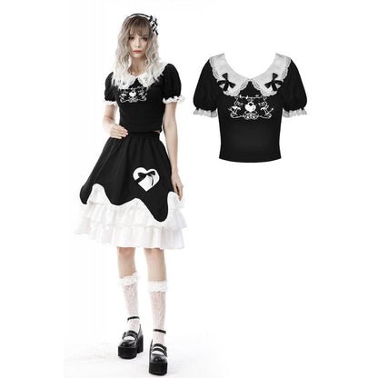 Two Familiars Bear Crop Shirt front view