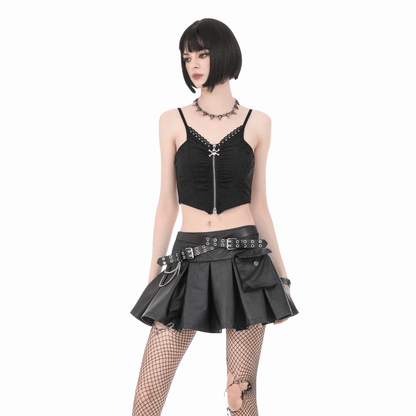 Sanctified Riot Chain Pleated Skirt detail view
