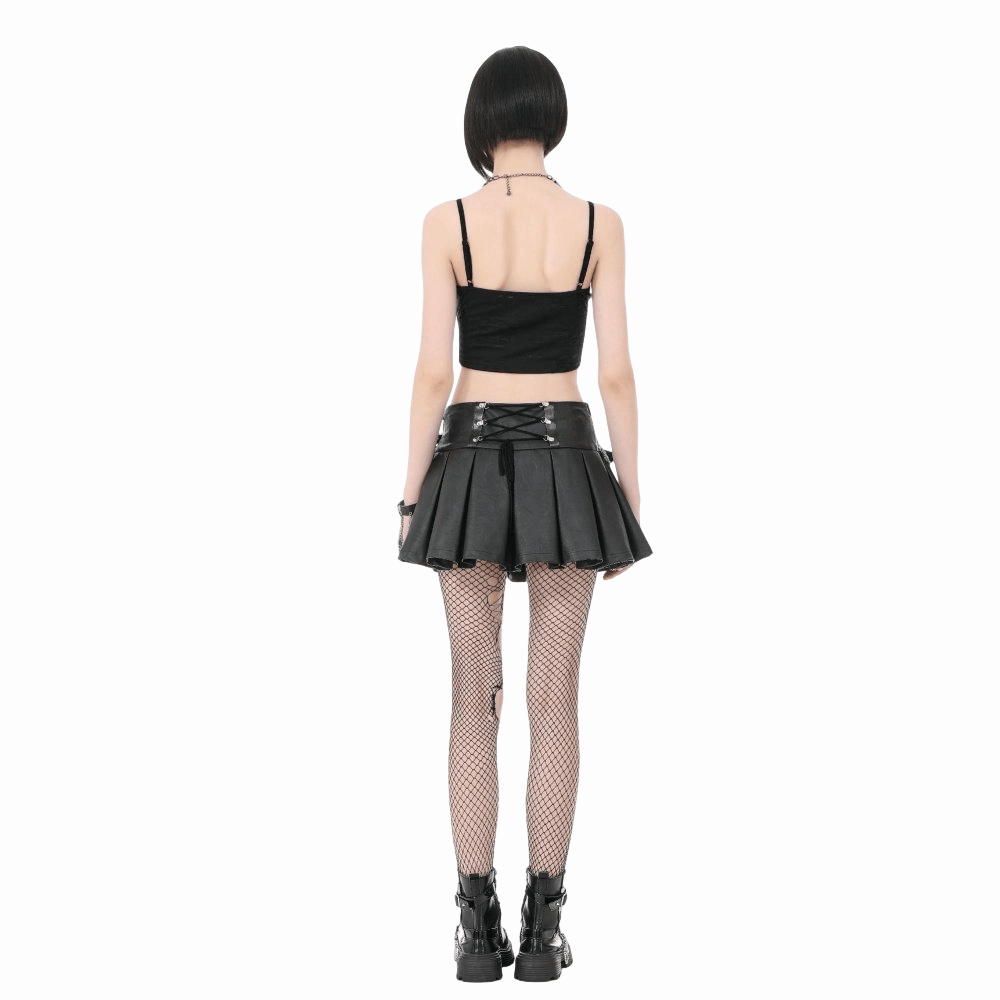 Sanctified Riot Chain Pleated Skirt detail view