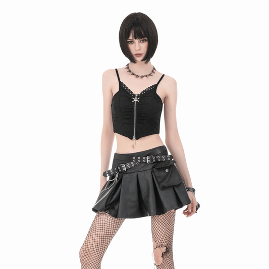 Sanctified Riot Chain Pleated Skirt detail view