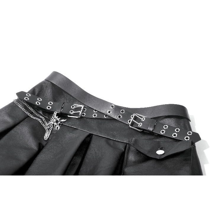 Sanctified Riot Chain Pleated Skirt detail view