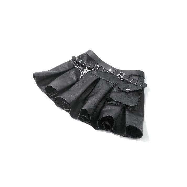 Sanctified Riot Chain Pleated Skirt detail view