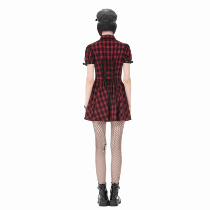 Riot Academy Cutout Plaid Dress detail view