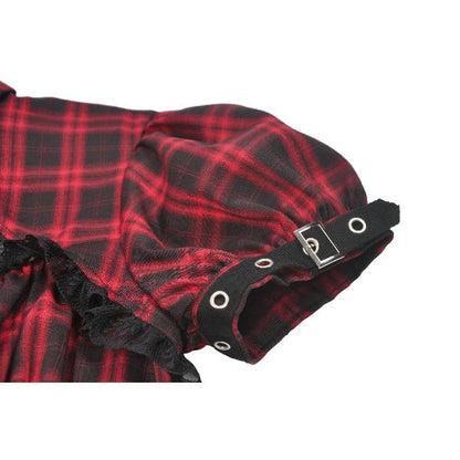 Riot Academy Cutout Plaid Dress detail view