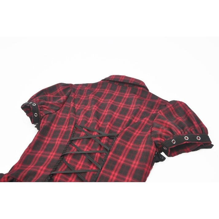 Riot Academy Cutout Plaid Dress detail view