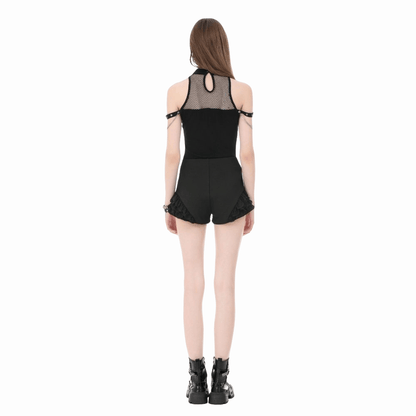Blackout Lace Buckle Zip Shorts detail view