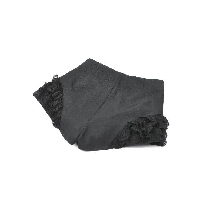 Blackout Lace Buckle Zip Shorts detail view