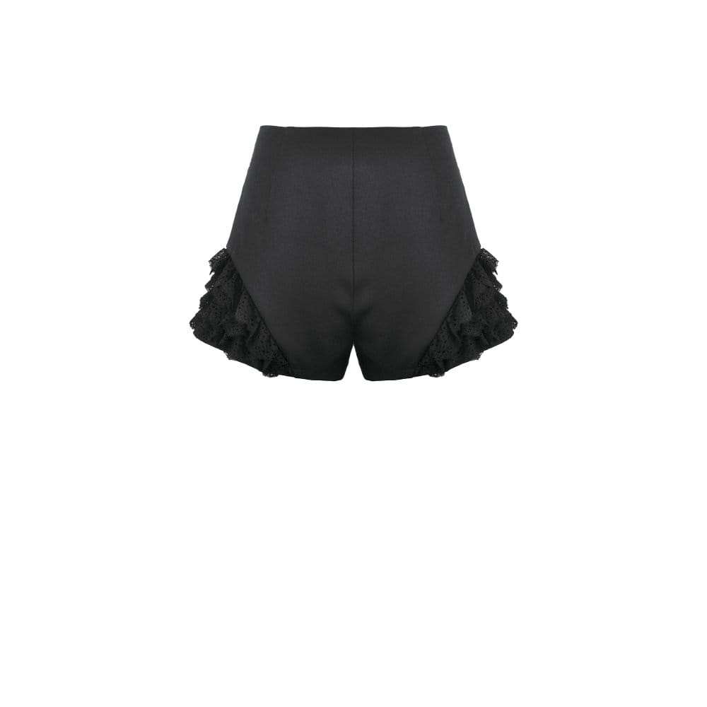 Blackout Lace Buckle Zip Shorts detail view